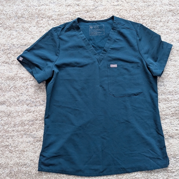 Figs scrubs set Caribbean blue Catarina top Zamora jogger petite - Picture 3 of 14